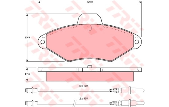 Brake Pad Set, disc brake COTEC GDB1101 TRW