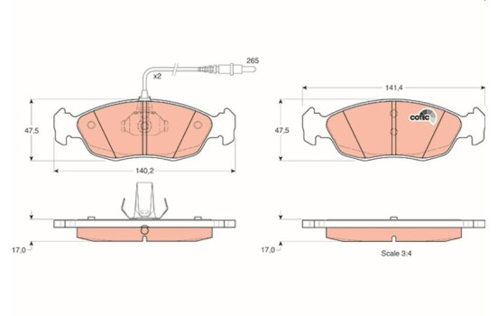 Brake Pad Set, disc brake COTEC GDB1104 TRW, Image 2