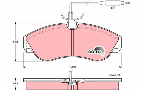 Brake Pad Set, disc brake COTEC GDB1106 TRW, Image 2