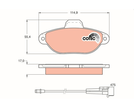 Brake Pad Set, disc brake COTEC GDB1115 TRW, Image 2