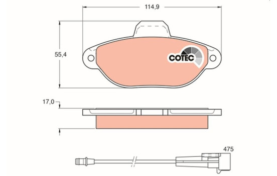 Brake Pad Set, disc brake COTEC GDB1115 TRW, Image 2