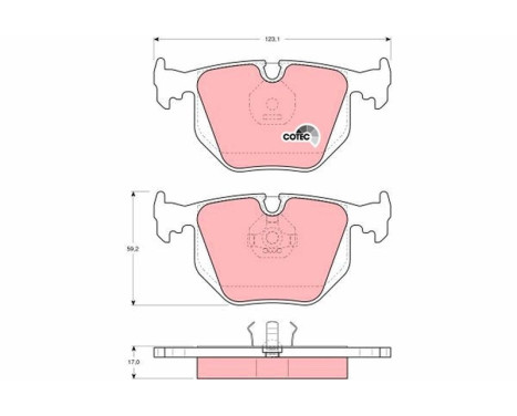 Brake Pad Set, disc brake COTEC GDB1119 TRW, Image 2