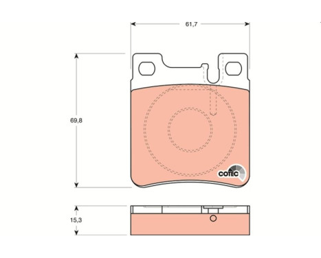 Brake Pad Set, disc brake COTEC GDB1123 TRW, Image 2