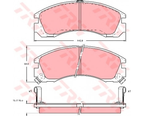 Brake Pad Set, disc brake COTEC GDB1126 TRW