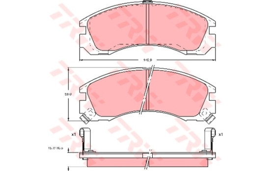 Brake Pad Set, disc brake COTEC GDB1126 TRW