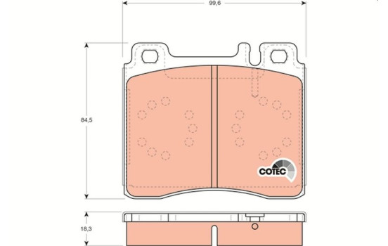 Brake Pad Set, disc brake COTEC GDB113 TRW, Image 2