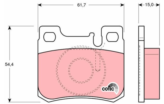 Brake Pad Set, disc brake COTEC GDB1130 TRW, Image 2