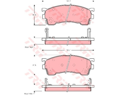 Brake Pad Set, disc brake COTEC GDB1139 TRW