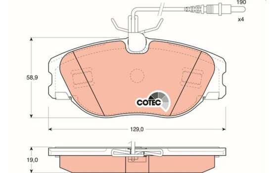 Brake Pad Set, disc brake COTEC GDB1148 TRW, Image 2