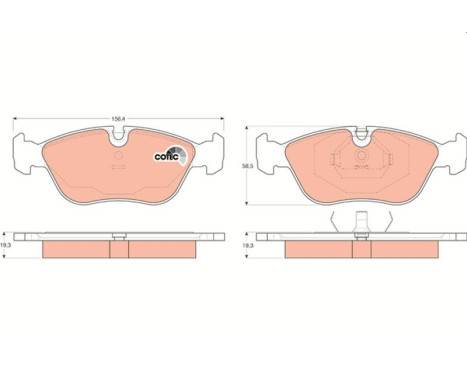 Brake Pad Set, disc brake COTEC GDB1159 TRW, Image 2