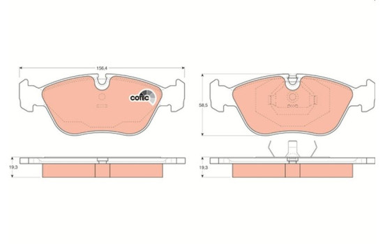 Brake Pad Set, disc brake COTEC GDB1159 TRW, Image 2