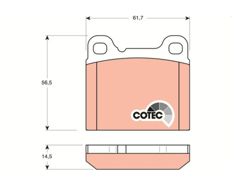 Brake Pad Set, disc brake COTEC GDB1160 TRW, Image 2