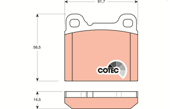 Brake Pad Set, disc brake COTEC GDB1160 TRW, Image 2
