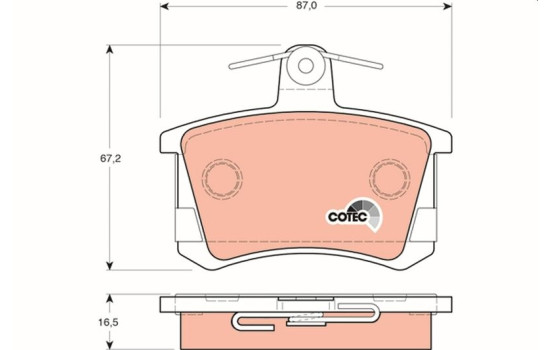Brake Pad Set, disc brake COTEC GDB1163 TRW, Image 2