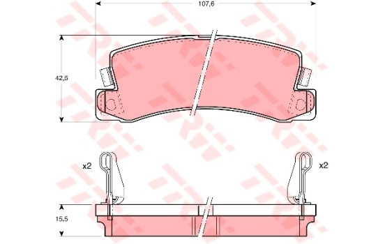 Brake Pad Set, disc brake COTEC GDB1168 TRW