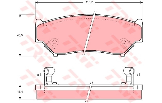 Brake Pad Set, disc brake COTEC GDB1174 TRW