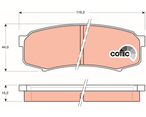 Brake Pad Set, disc brake COTEC GDB1182 TRW, Image 2