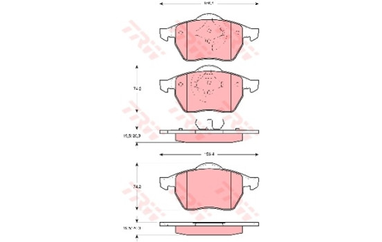 Brake Pad Set, disc brake COTEC GDB1200 TRW