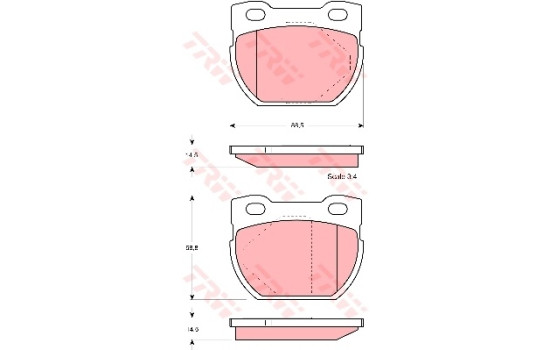 Brake Pad Set, disc brake COTEC GDB1209 TRW