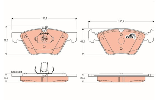 Brake Pad Set, disc brake COTEC GDB1215 TRW, Image 2