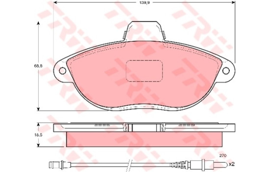 Brake Pad Set, disc brake COTEC GDB1216 TRW