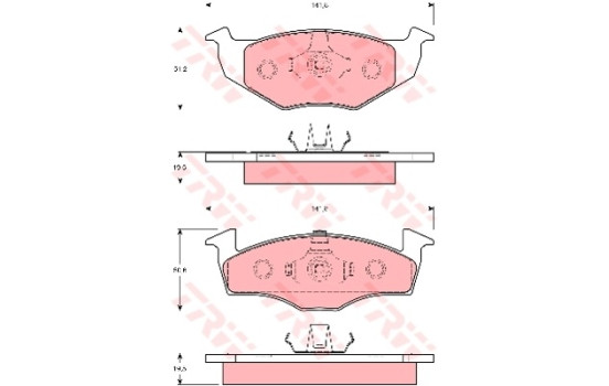 Brake Pad Set, disc brake COTEC GDB1218 TRW