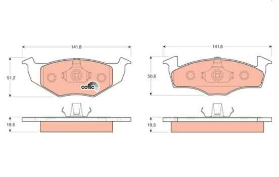 Brake Pad Set, disc brake COTEC GDB1218 TRW, Image 2