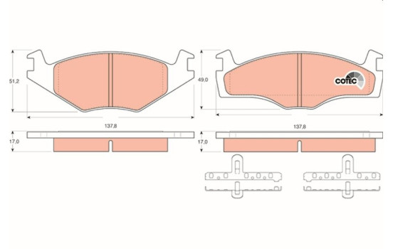Brake Pad Set, disc brake COTEC GDB1219 TRW, Image 2