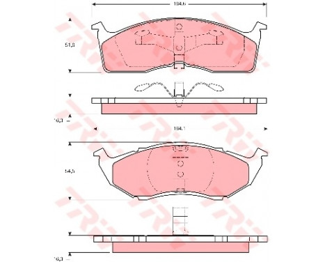 Brake Pad Set, disc brake COTEC GDB1236 TRW