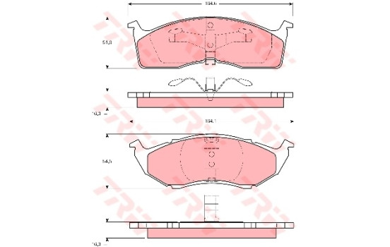 Brake Pad Set, disc brake COTEC GDB1236 TRW