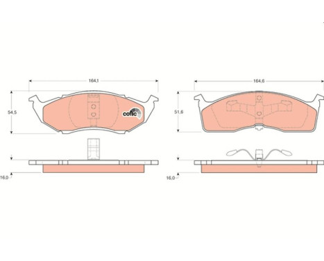 Brake Pad Set, disc brake COTEC GDB1236 TRW, Image 2
