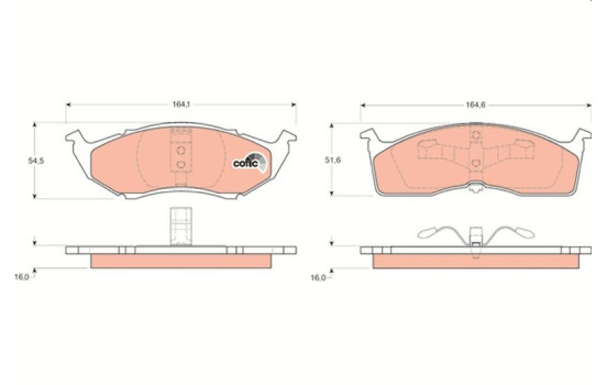 Brake Pad Set, disc brake COTEC GDB1236 TRW, Image 2