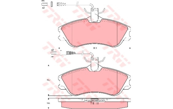 Brake Pad Set, disc brake COTEC GDB1260 TRW