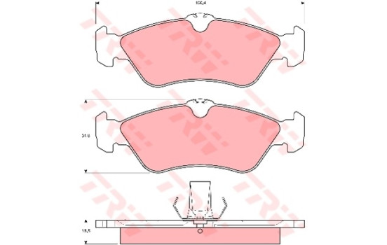 Brake Pad Set, disc brake COTEC GDB1263 TRW
