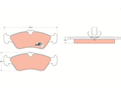 Brake Pad Set, disc brake COTEC GDB1263 TRW, Image 2