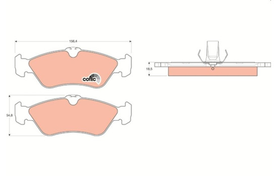 Brake Pad Set, disc brake COTEC GDB1263 TRW, Image 2