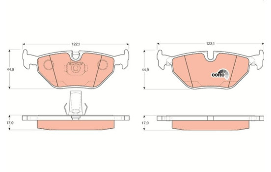 Brake Pad Set, disc brake COTEC GDB1265 TRW, Image 2