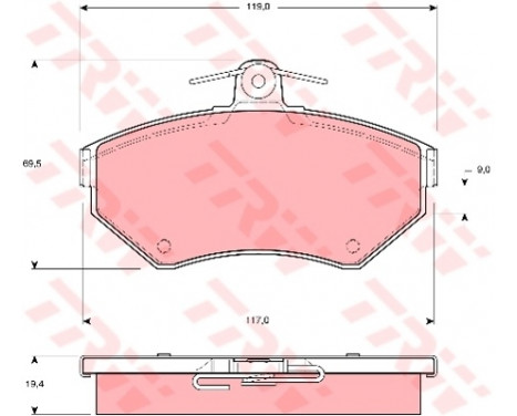 Brake Pad Set, disc brake COTEC GDB1266 TRW