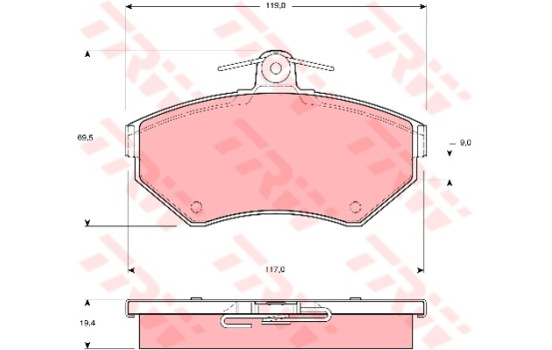 Brake Pad Set, disc brake COTEC GDB1266 TRW