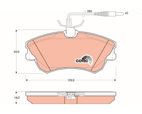 Brake Pad Set, disc brake COTEC GDB1270 TRW, Image 2