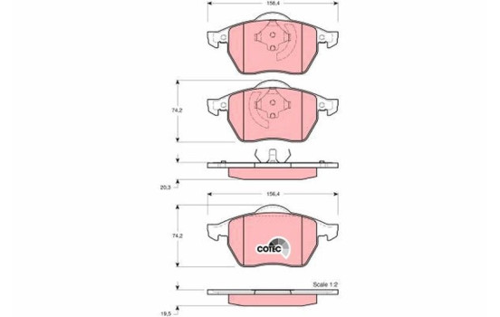 Brake Pad Set, disc brake COTEC GDB1275 TRW, Image 2