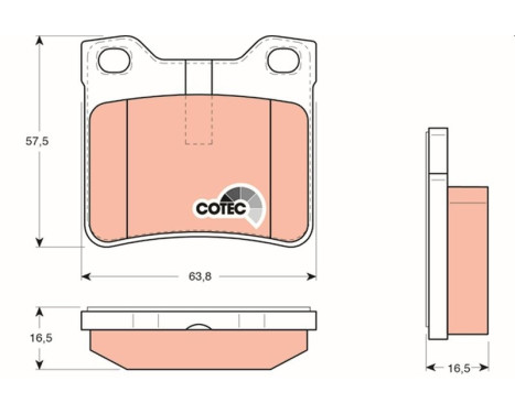 Brake Pad Set, disc brake COTEC GDB1276 TRW, Image 2