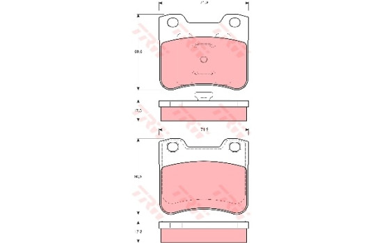 Brake Pad Set, disc brake COTEC GDB1279 TRW