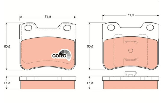 Brake Pad Set, disc brake COTEC GDB1279 TRW, Image 2
