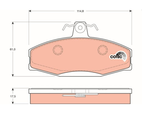 Brake Pad Set, disc brake COTEC GDB1280 TRW, Image 2