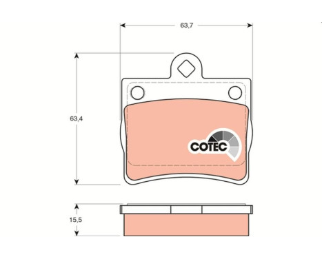Brake Pad Set, disc brake COTEC GDB1283 TRW, Image 2