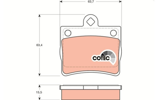 Brake Pad Set, disc brake COTEC GDB1283 TRW, Image 2