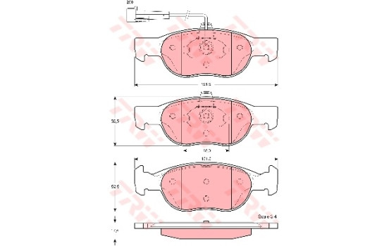 Brake Pad Set, disc brake COTEC GDB1291 TRW