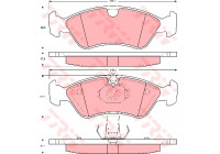 Brake Pad Set, disc brake COTEC GDB1300 TRW