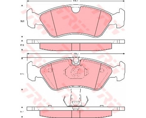 Brake Pad Set, disc brake COTEC GDB1300 TRW